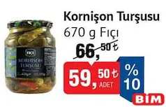 FIÇI KORNİŞON TURŞUSU 670 G fiyat ve kampanya bilgisi